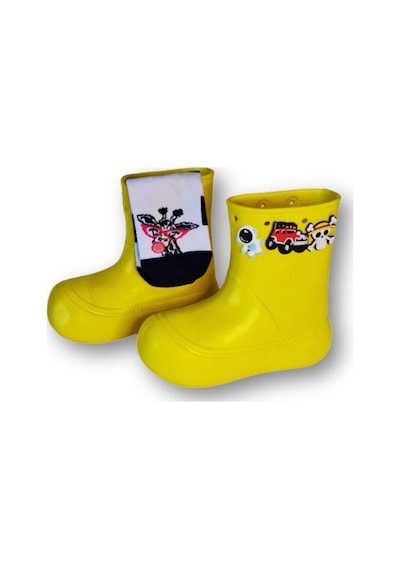 Sarı Yağmur Botu + Giraffe Çoraplı Set Sari Sarı