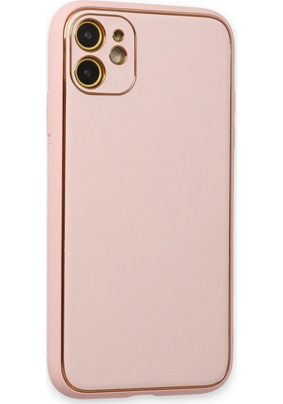 Newface - 629 - İphone 12 Kılıf Coco Deri Silikon Kapak - Edntrend - - Pudra