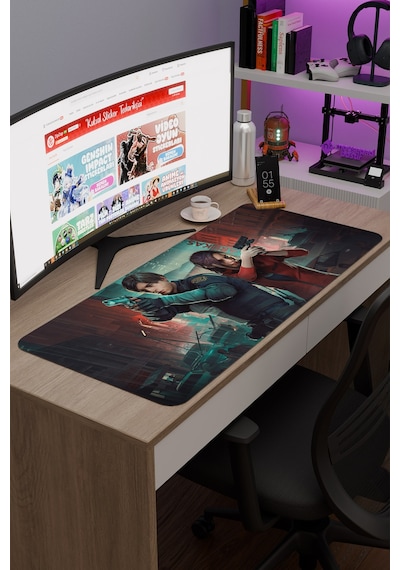 Resident Evil Kaymaz Dikişli Kauçuk Oyuncu Mousepad V2 - 90x40 Xxl Gaming Mouse Pad Fare Altlığı