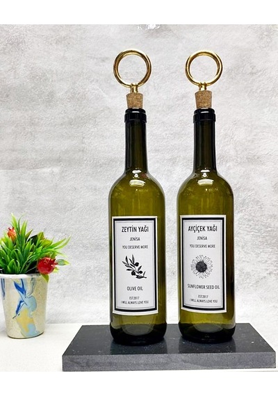 Altın Halka Mantar Tıpalı 750ml Yeşil Şişe Etiketli Yağlık Yağdan