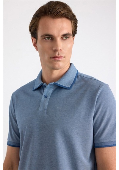 Süvari Lacivert Regular Düz Baskısız Pike Polo Yaka Tişört Sts1014000007-m09