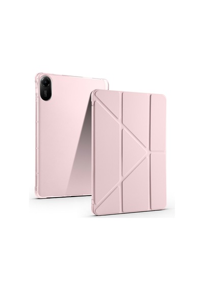 Redmi Pad 2 2025 25040rp0ag Uyumlu Kalem Bölmeli Dönebilen Üçgen Standlı Tri Folding Tablet Kılıfı - Siyah - T38642