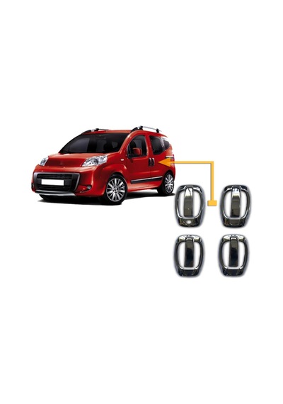 Servetoto Citroen Nemo Krom Kapı Kolu + Çerçeve 4 Kapı 8 Parça P.Çelik 2008 Ve Üzeri