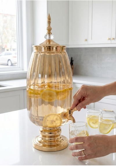 Cam Sebil - Yağlık, Şerbetlik, Sürahi - 6 Litre, 50 Cm-4