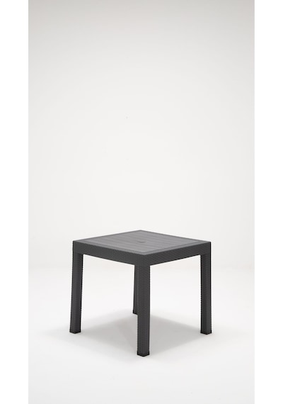 Rattan Lüx Bahçe Balkon Teras Masa Seti - Antrasit 80x80 CM Gri