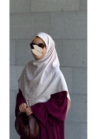 Qalortex Scarf Premium Jakarlı Mira B.boy Eşarp -vanilya