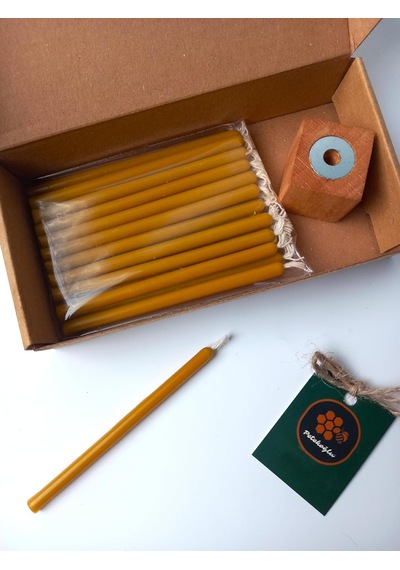 Petekoğlu Balmumu Mum 12 Adet Meditasyon Yoga Mumu Mumluk İle Birlikte 25 Dakika Yanma Süresi Diğer