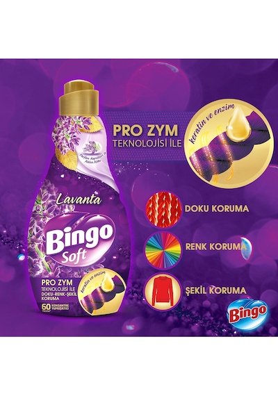 Soft Konsantre Çamaşır Yumuşatıcısı Lavanta 1440 Ml X 4 Adet 4'lü Set