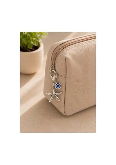 Metal Deniz Atı Nazar Boncuğu Klipsli Küçük Charm Anahtarlık Cüzd 31980758