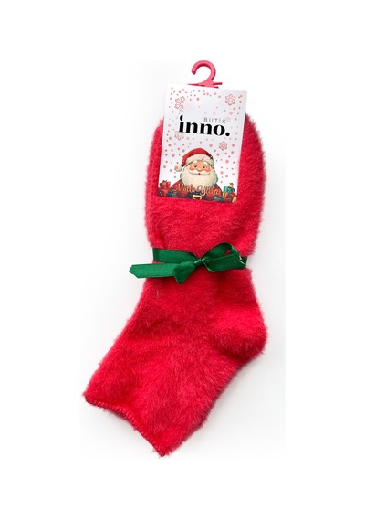 Inno Pembe Tüylü Peluş Ev Uyku Çorabı Hediyelik Kurdeleli Inno Pembe Tüylü Peluş Ev Uyku Çorabı Hediyelik Kurdeleli