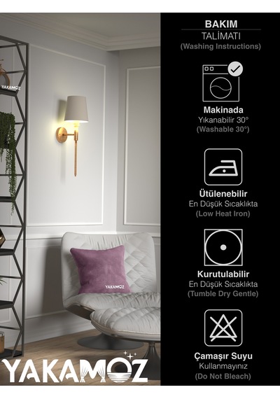 Yakamoz Kadife Görünüm Lavanta Pembesi Ada Fon Perde Ekstraforlu Velvet Touch Serisi Lavanta Pembesi