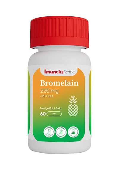 İmuneks Farma Bromelain 220 MG Takviye Edici Gıda  60 Tablet