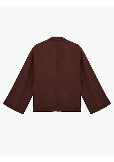 Koton Kruvaze Önden Bağlama Detaylı Geniş 3/4 Kol Modal Oversize Kimono Ceket Kahverengi 6sak50036pw Kahve Koton Kruvaze Önden Bağlama Detaylı Geniş 3/4 Kol Modal Oversize Kimono Ceket Kahverengi 6sak50036pw Kahve