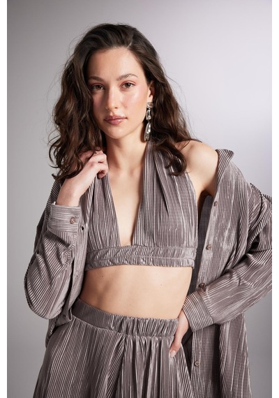 Holly Lolly Beli Lastikli Bağlamalı Comfy Büstiyer Vizon VİZON