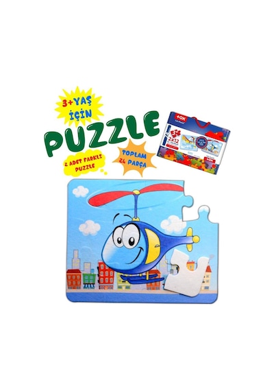 Tox Tekne Helikopter 3+ Keçe Yapboz 3 Yaş Puzzle T005