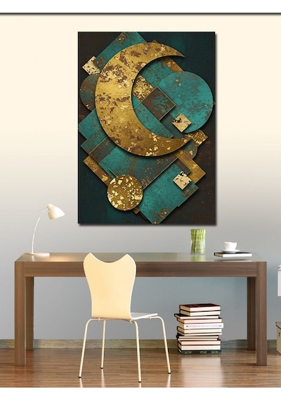 Kanvas Tablo Hilal Ve Yıldız Motifi 70cmx100cm