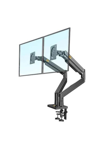 Hpy Pazar North Bayou G35 22 32" 2 12 Kg Ekranlar İçin Masaüstü Çift Kollu Amörtisörlü Monitör Tutuc