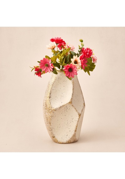 Deco Urthania Vazo - Bej / Gold - 32 Cm