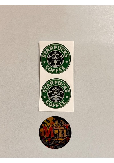 Star Fucks Damla Sticker Etiket Kabartmalı 3d Silikon Direk Arması Starfucks Epoksi 2adet 3,5x3,5cm Çok Renkli