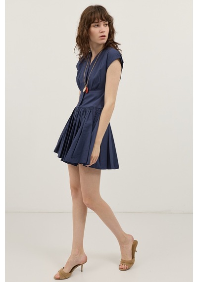 Antioch Mini Poplin Kadın Elbise Lacivert