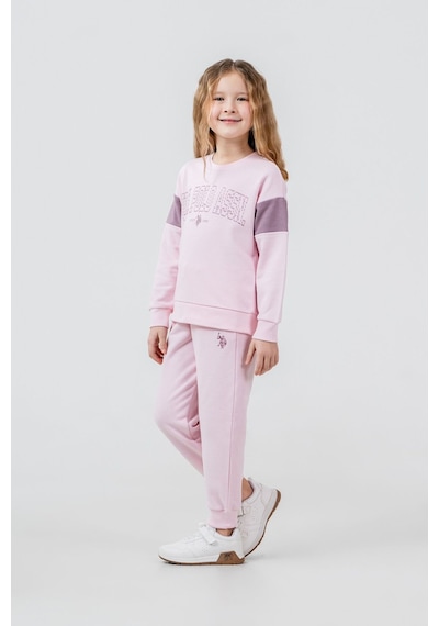 U.S. Polo Assn. Kız Çocuk Baskılı Pembe Uzun Kol Eşofman Takımı Us2704-c-v1 Us2704-c-v1