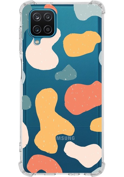 Samsung Galaxy A12 Uyumlu Köşe Korumalı Antişok Kapak Grunge Tasarımlı Şeffaf Kılıf