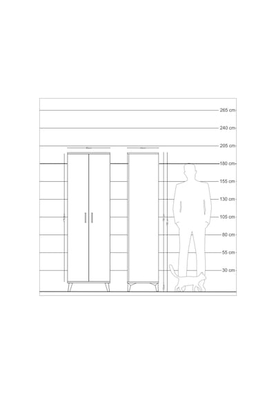 Hyperion Dolap 5 Raflı 2 Kapaklı 60x44x195 Çam-çam Atlas Çam