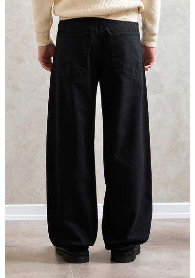 Erkek Ekstra Baggy Jean Pantolon Siyah