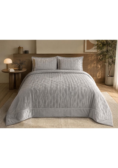 Kapreo Home Flame Sephora Lux Yatak Örtüsü Seti 240 X 260 Gri