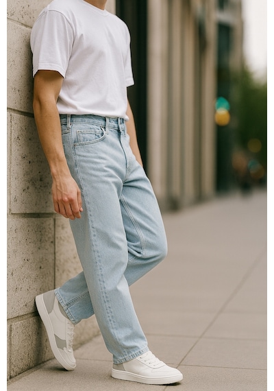 Cedy Denim Yüksek Kalite Baggy Fit Jean Leon Yüksek Bel Bol Kesim Kot Pantolon C352 Çok Renkli