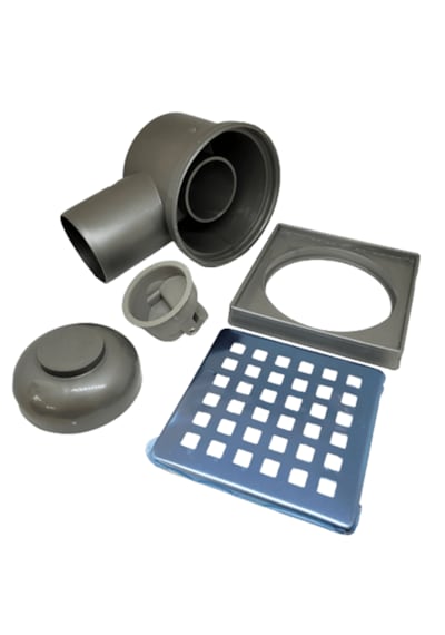 Paslanmaz Krom Izgaralı Koku Önleyici Çekvalfli 10x10 Yer Süzgeci 50 Mm Yandan Çıkış 1 Adet