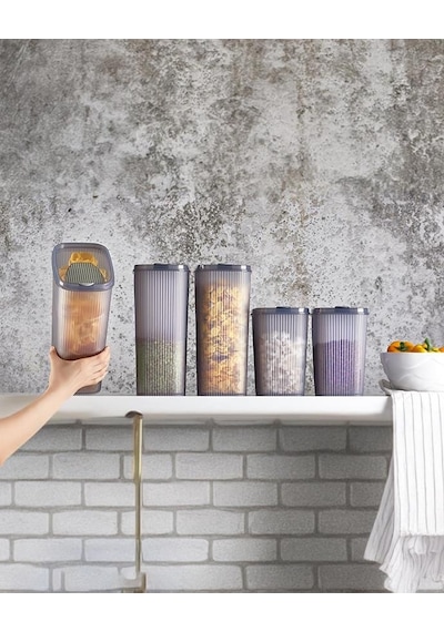 4'lü Erzak Kabı, Saklama Kabı Seti - Plastik Erzak Kabı Takımı - 2.5 Litre, 4 Litre