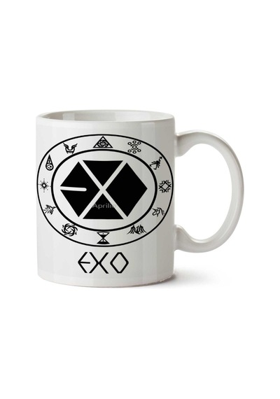 Exo Member 2 İki Tarafı Baskılı Kupa Bardak Çok Renkli