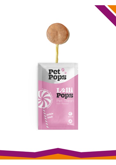 Lollipops Tavuk Ciğeri Kefir 3'lü Kedi Köpek Ödül Lolipopu