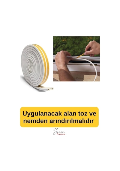 Kapı Ve Pencere Soğuk Izolasyon Bandı Fitili Kendinden Yapışkanlı Kauçuk Yalıtım Bant 2x10 20 Mt Diğer