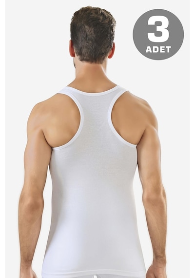Arma Yıldız Erkek Pamuklu Sporcu Rambo Atlet Beyaz 3'lü Paket Beyaz