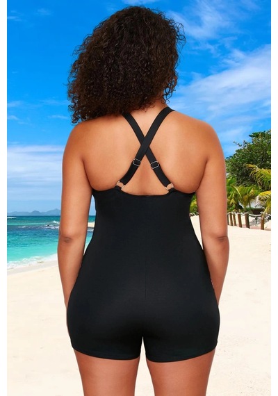Ersefa Konforlu Plus Size Mayo Tasarım Büyük Beden Esnek Kumaş Ergonomik Siyah