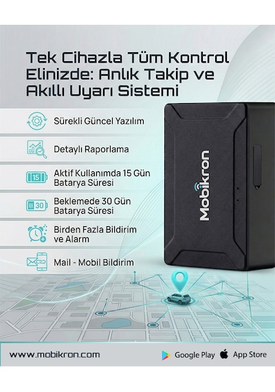 Mk-500 Mıknatıslı Araç Takip Cihazı 2026 - 24 Ay Hatlı Şarjlı Kablosuz Gps - Gerçek Zamanlı