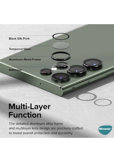 Microsonic Samsung Uyumlu Galaxy S26 Ultra Tekli Kamera Lens Koruma Camı Siyah