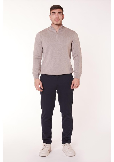 Braccas Erkek Yandan Cepli Beli Yarım Lastikli Slim Fit Chino Lacivert Pantolon Lacivert
