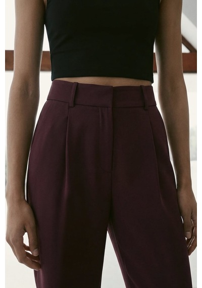 Sateen Talia Havuç Pantolon - Mürdüm-137381