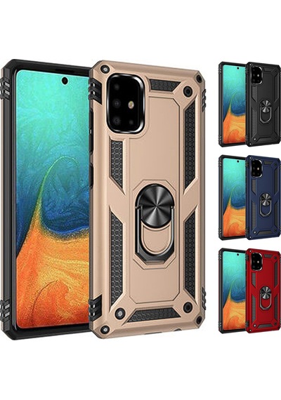 Samsung Uyumlu Galaxy A71 (A715) Kılıf Panzer Ring Tam Koruma Arka Kapak