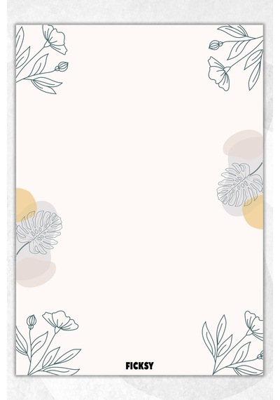 A5 Çiçek Bloknot Çizgisiz Defter - 50 Yaprak - Memopad - Notepad - Not Defteri - Not Kağıdı - 2929 Çok Renkli