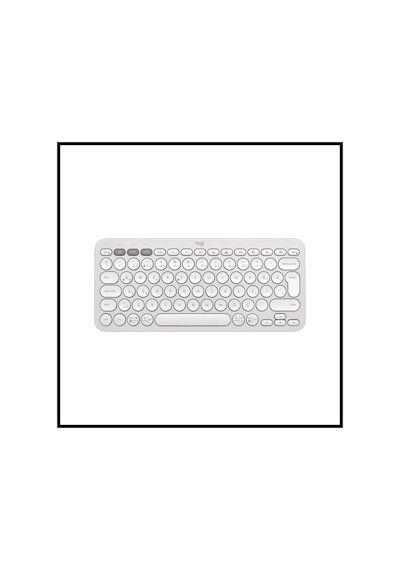 Logıtech K380s, Pebble Keys 2, Beyaz, 920-011860, Bluetooth, Türkçe, Q, Multimedya, Mini Klavye