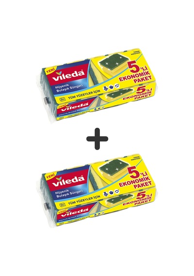 Vileda Yeşil Klasik Oluklu Bulaşık Süngeri 2 x 5'li