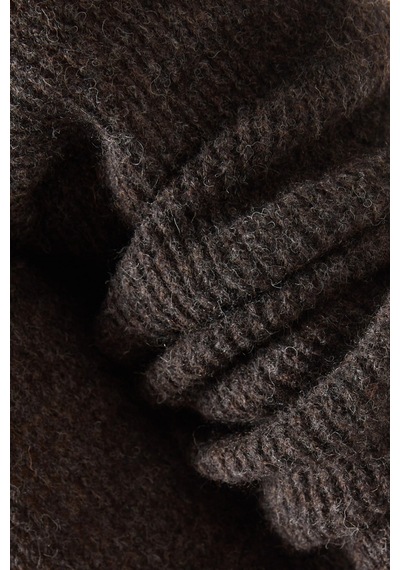 Haikure Blair Knit Sweater, Modern Açık Sırt Detaylı Kadın Triko Kazak Kahverengi