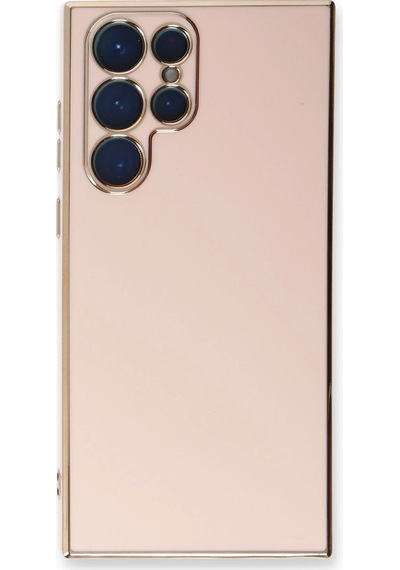 Newface - 877 - Samsung Galaxy S22 Ultra Kılıf Volet Silikon - Csmo-tex - - Pembe