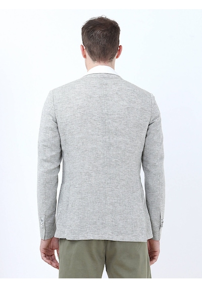 Kip Açık Haki Mikro Modern Fit Keten Karışımlı Ceket Çok Renkli Kip Açık Haki Mikro Modern Fit Keten Karışımlı Ceket Çok Renkli