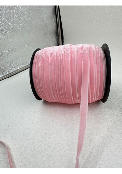 Paşateks- 1 Cm Düz Kadife-5 Metre -l.pembe