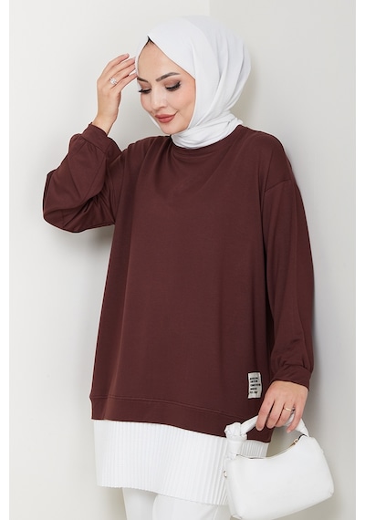 Bestenur Arma Detay Piliseli Oysho Tunik 1627 - Acı Kahve Acı Kahverengi